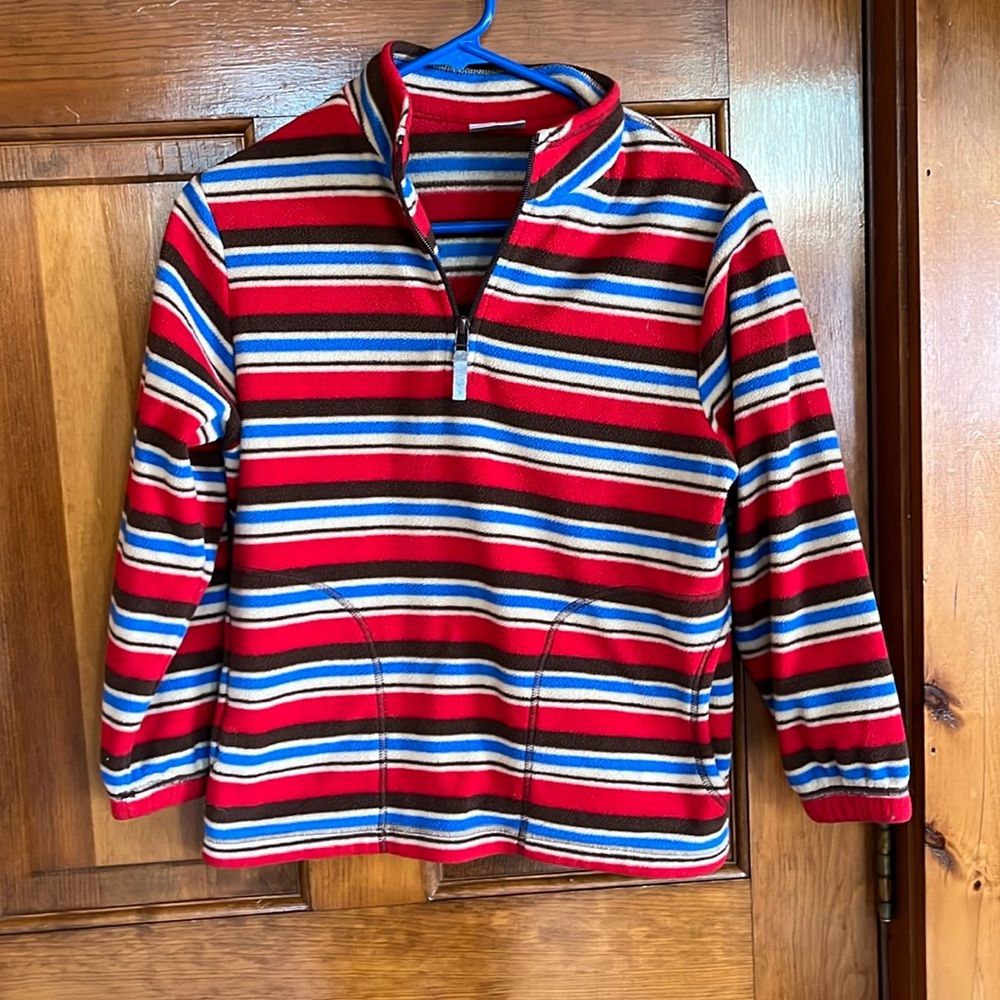 Hanna Andersson 130 1/4 Zip Striped Pullover Size 8